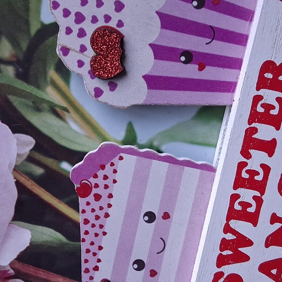 Pink Cakes Valentines Wood Block Decor - Picture 2 of 4